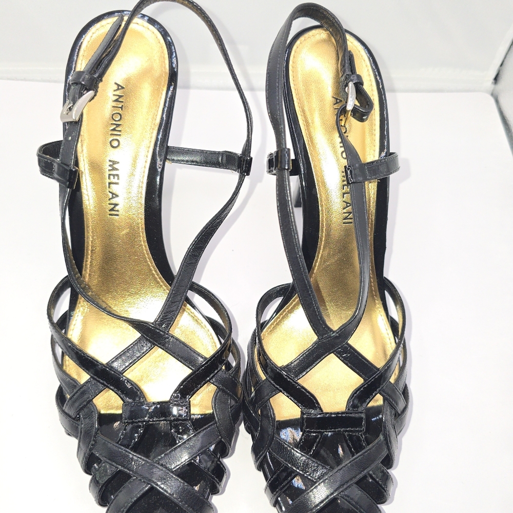 Antonio Melani Black Strappy Women's Shoes